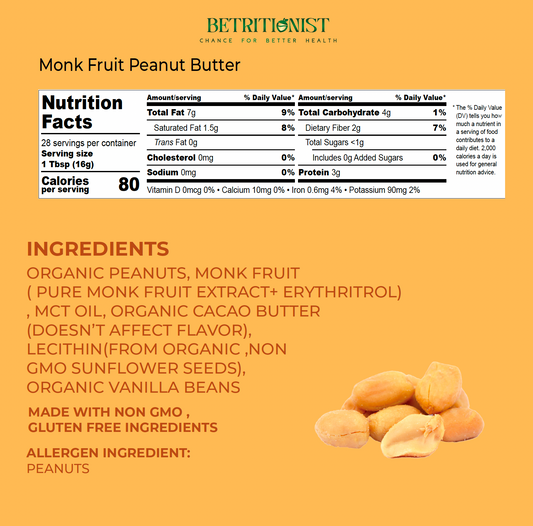 Creamy Peanut Butter with Monk fruit