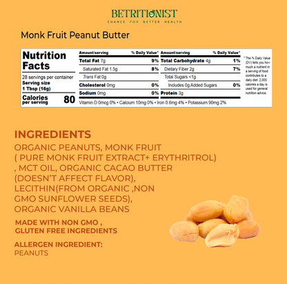 Creamy Peanut Butter with Monk fruit